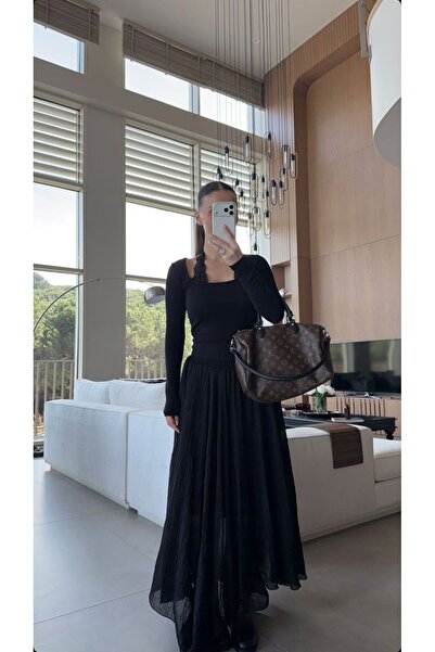 CADDELAMODA Асиметрична пола с висококачествен подгъв