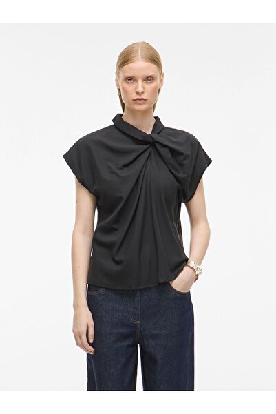 EDITED Oberteil mit kurzen Ärmeln Knoten-Detail