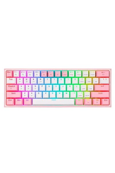 REDRAGON Tastatura gaming mecanica Fizz Pro, Bluetooth, iluminare RGB (Roz)