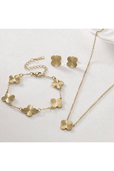 VEYA Elegant three-piece jewelry set (necklace + bracelet + earrings) handmad...