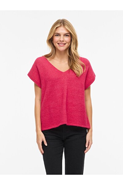 VILA Strickoberteil VIBENNA Kurzärmeliges