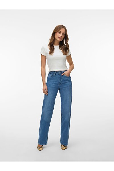Vero Moda Weit geschnitten VMTESSA-STRETCH Hohe Taille Weiter Beinschnitt Jeans