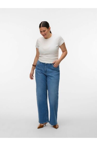 Veromoda Curve Weit geschnitten VMCTESSA-STRETCH Hohe Taille Weiter Beinschni...