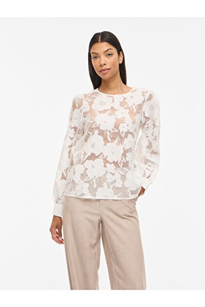 VILA Oberteil mit langen Ärmeln VIBILLIE Rundhals