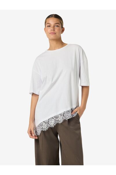 Noisy May T-Shirt Spitzenverzierter