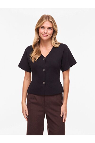 VILA Strickjacke VISWAY Kurzarm