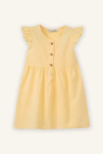 DeFacto Flamlı Poplin Elbise Kız Bebek Z7402A226SM