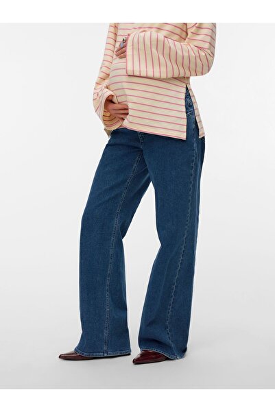 Mama Licious Umstandsjeans mit weitem Bein Weiter Beinschnitt Mid Rise Jeans