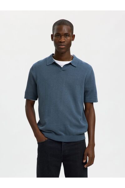 SELECTED Polohemd aus Strick Kurzarm