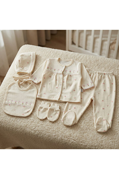 artemoris طقم ملابس داخلية للفتيات من 0-3 أشهر لاليل مطرز مكون من 5 قطع