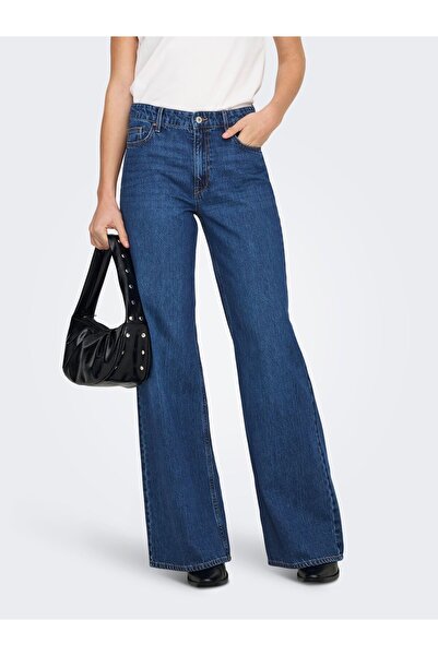 ONLY Jeans mit weitem Bein ONLJEMMA Hohe Taille Weiter Beinschnitt Jeans