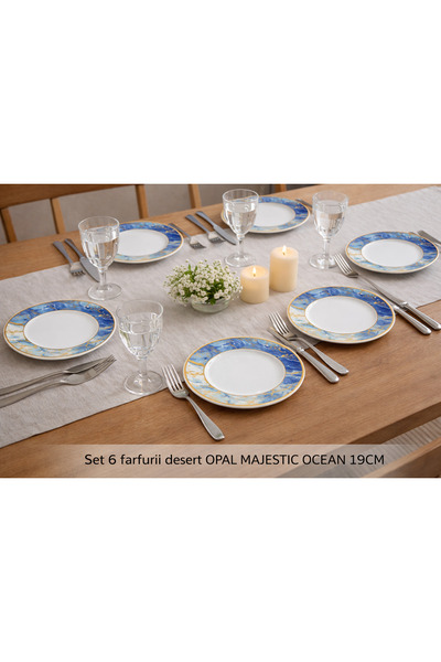 Majestic Set of 6 dessert plates OPAL OCEAN 19CM