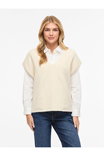 VILA Strickoberteil VIBENNA Kurzärmeliges