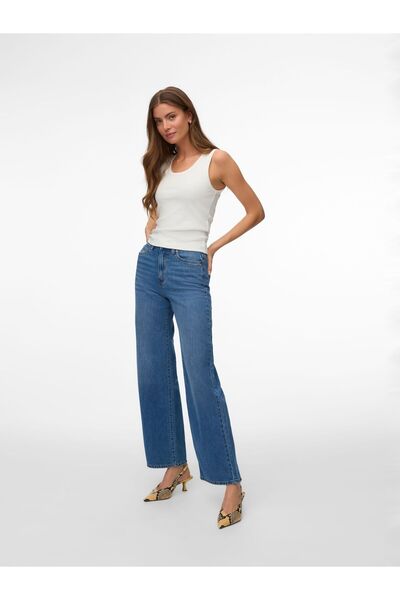 Vero Moda Jeans VMVEGA Hohe Taille Weiter Beinschnitt Jeans