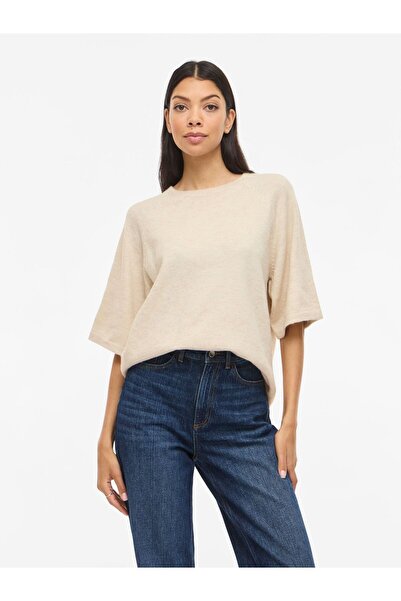 VILA Strickoberteil VILIGA Kurzärmeliges