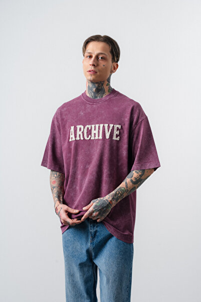 Respire Arhiva za muškarce Vezena Oversize kroj T-shirt Trešnja