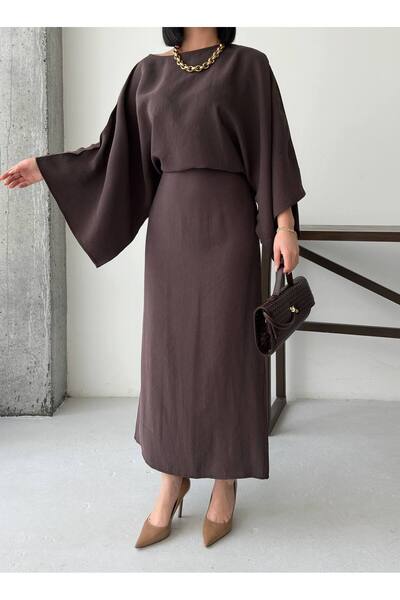 Butik Beyza Bat Sleeve Back Tie Dress