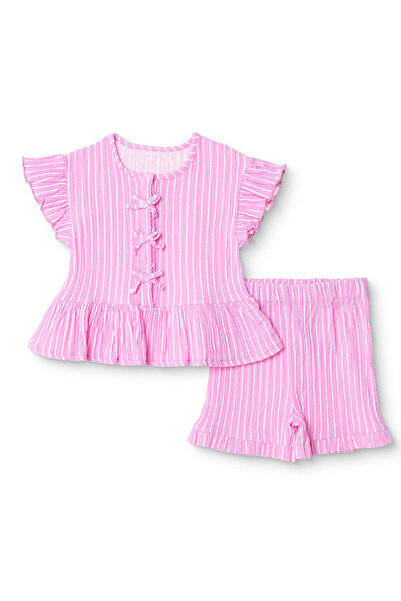 ebebek Hello Baby HelloBaby Kız Bebek Bluz-Şort Fiyonk Baskılı Bisiklet Yaka ...