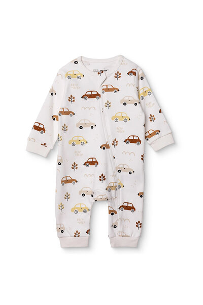 ebebek Hello Baby HelloBaby Erkek Bebek Tulum Taşıtlar Baskılı Fermuarlı Bisi...