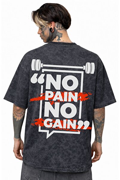 SEVBANO No Pain No Gain Written Sportswear Gym Fitness Tricou unisex supradim...