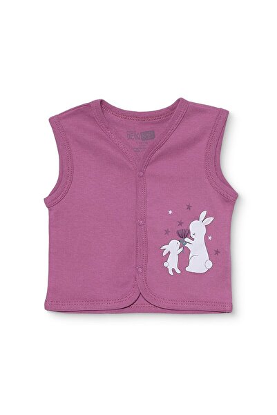 ebebek Hello Baby HelloBaby Kız Bebek Yelek Hayvan Baskılı Çıtçıtlı V Yaka Atlet
