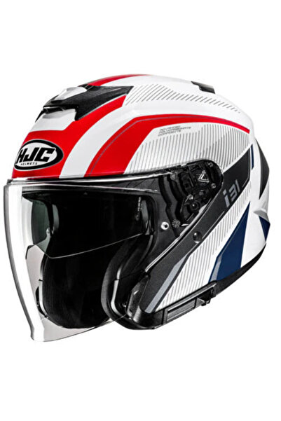 HJC İ31 Reno MC21 Yarım Motosiklet Kaskı Beyaz Mavi Kırmızı