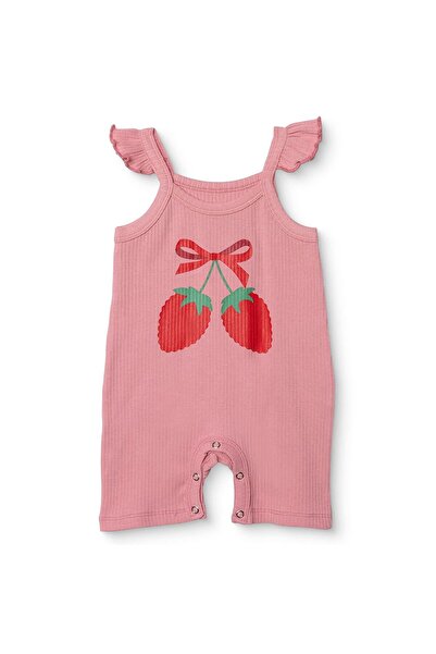 ebebek Hello Baby HelloBaby Kız Bebek Kısa Tulum Çiçek Baskılı Çıtçıtlı Bisik...