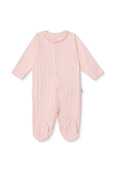 Bebetto Kız Bebek Tulum Çıtçıtlı Bisiklet Yaka Uzun Kol Patikli