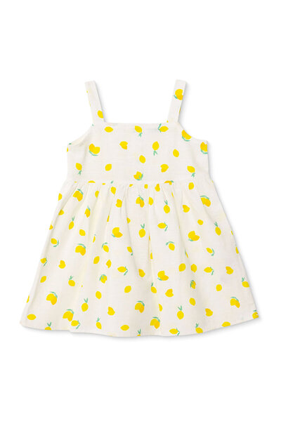 ebebek Hello Baby HelloBaby Kız Bebek Elbise Meyve Baskılı Modelli Yaka İp As...