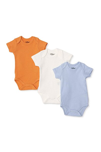 Tiffany Erkek Bebek Body Çıtçıtlı Zarf Yaka Uzun Kol