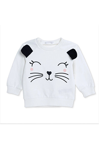 ebebek Hello Baby HelloBaby Kız Bebek Sweatshirt Hayvan Baskılı Çıtçıtlı Bisi...