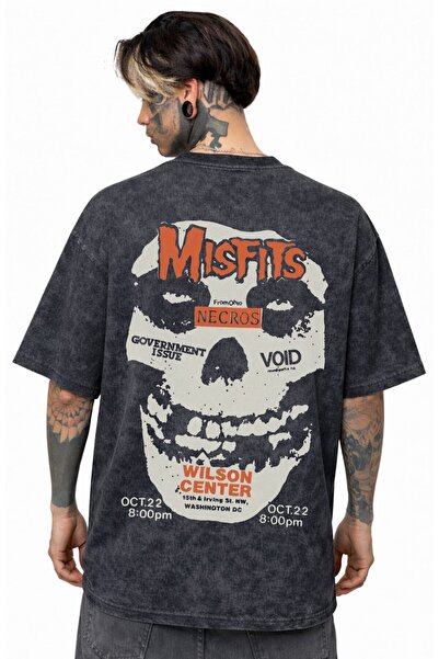 SEVBANO Misfits Rock Metal Music Band Back Printed Unisex Oversized Vintage W...