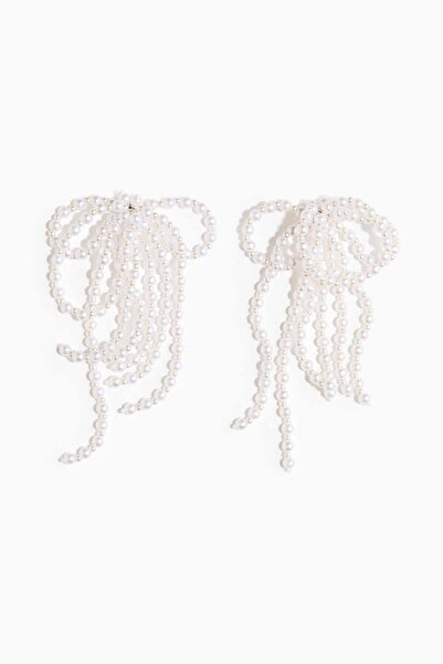 H&M أقراط مرصّع بالخرز بفيونكة من الخرز