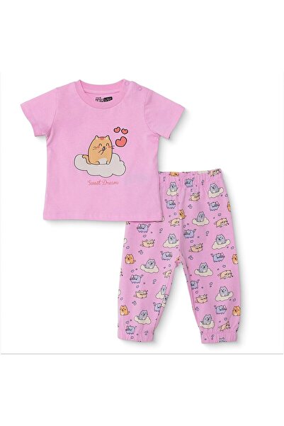 ebebek Hello Baby HelloBaby Kız Bebek Pijama Takımı Hayvan Baskılı Bisiklet Y...