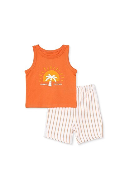 ebebek Hello Baby HelloBaby Erkek Bebek Atlet-Şort Palmiye Baskılı Bisiklet Y...