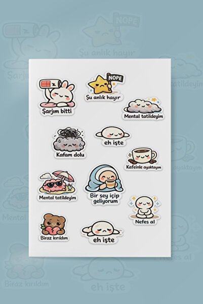 To Design Lab Türkçe Yazılı Mood Sticker 10 Sayfa/110 Adet Sticker Seti | Sev...