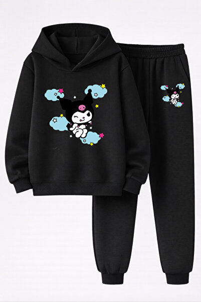 MAGORS Kuromi Printed 3-Yarn Quality Sweatshirt and Sweatpants Kids' Top-Bott...