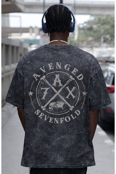 SEVBANO Tricou unisex supradimensionat cu imprimeu Avenged Sevenfold Rock Met...