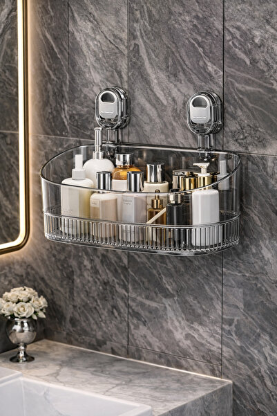 nelerbulurum Vantuzlu Düzenleyici Raf - Banyo Şampuanlık ve Mutfak Lavabo Yan...