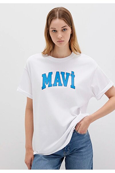 Mavi M1600843 Logo Printed T-Shirt Women's T-Shirt White