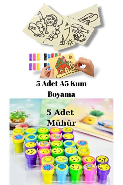 Nostaljik Lezzetler Nostaljik Oyuncak Mühür Istampa 5 Adet + Kum Boyama Seti ...