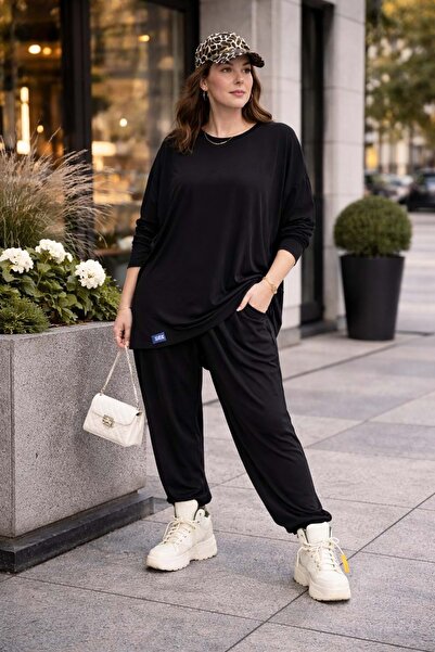 ibeeka Urban Retro Oversized Shalwar Suit – Black - Black - Standard