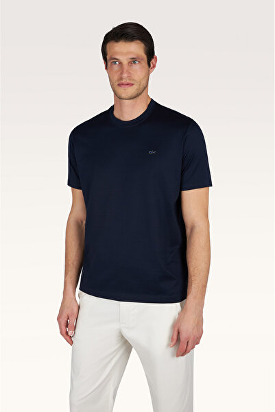 PAUL&SHARK Men's Short Sleeve Crew Neck Relaxed Fit Navy Blue T-Shirt 2641101...