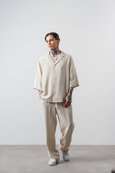 Respire Ανδρικό Σετ Πουκάμισο και Παντελόνι District Με κέντημα Fakir Kol ove...