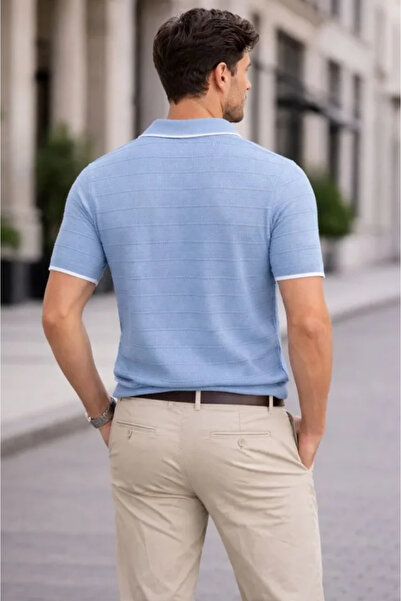 civetta Men's Knitwear Fabric Collar Buttonless Open Collar Corded Fabric Sho...