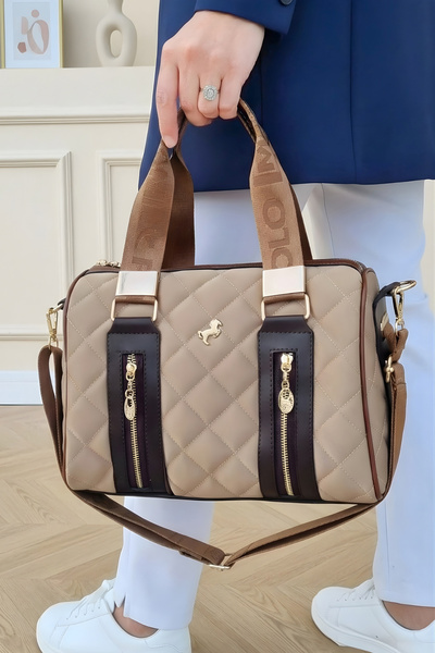 POLO BAG Women's Kaptione Patterned Cylinder Model Long Crossbody Strap Hand ...