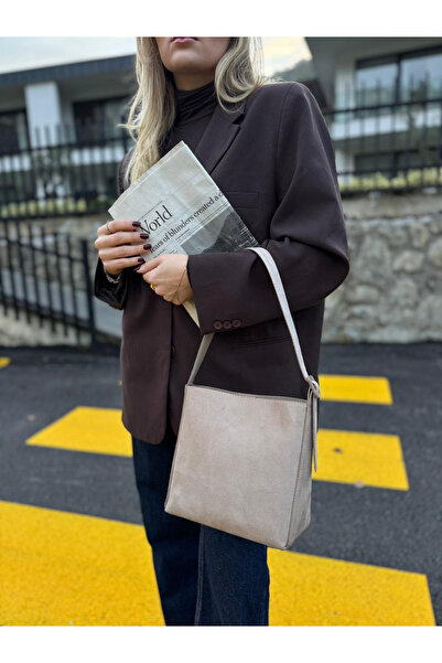 NİSSEA.CO Krem Süet Mango Model Çanta