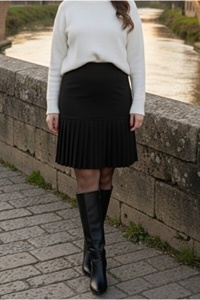 FOR ESRA BIG TREND Women's Plus Size Pleated Bottom High Waist Back Zipper Cl...