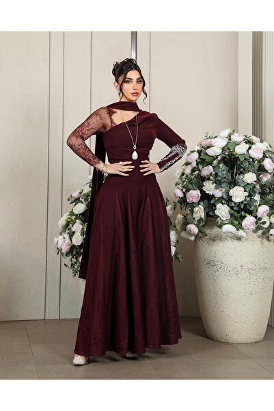 Rwnq Dresses Burgundy evening dress