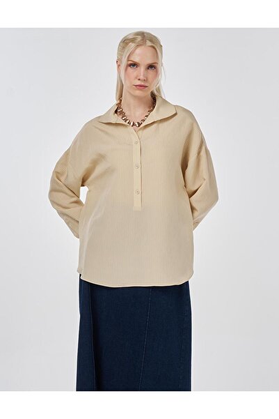 Kayra Comfortable Cut Modal Tunic Light Yellow